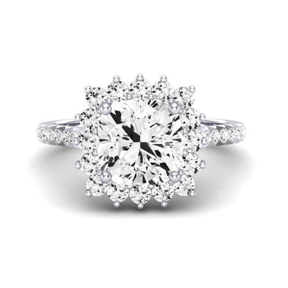 Gazania Diamond Matching Band Only (does Not Include Engagement Ring) For Ring With Cushion Center whitegold