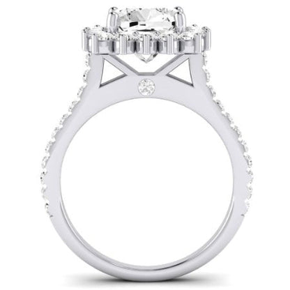Gazania Diamond Matching Band Only (does Not Include Engagement Ring) For Ring With Cushion Center whitegold