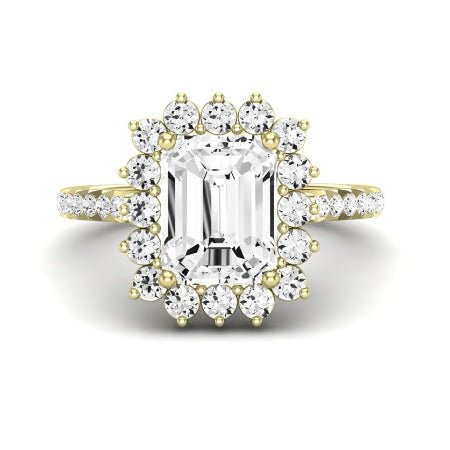 Gazania Diamond Matching Band Only (does Not Include Engagement Ring) For Ring With Emerald Center yellowgold