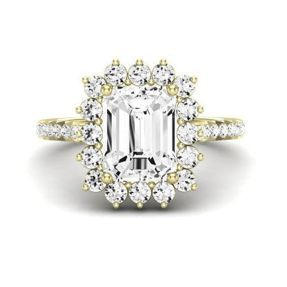 Gazania Diamond Matching Band Only (does Not Include Engagement Ring) For Ring With Emerald Center yellowgold