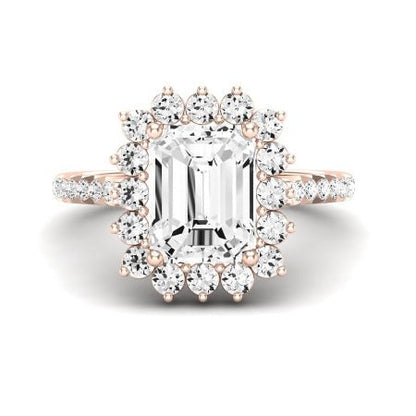 Gazania Diamond Matching Band Only (does Not Include Engagement Ring) For Ring With Emerald Center rosegold