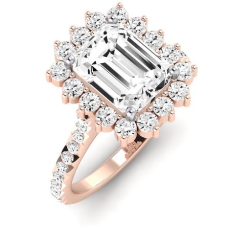 Gazania Diamond Matching Band Only (does Not Include Engagement Ring) For Ring With Emerald Center rosegold