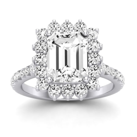 Gazania Diamond Matching Band Only (does Not Include Engagement Ring) For Ring With Emerald Center whitegold