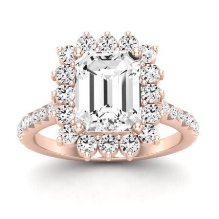 Gazania Diamond Matching Band Only (does Not Include Engagement Ring) For Ring With Emerald Center rosegold