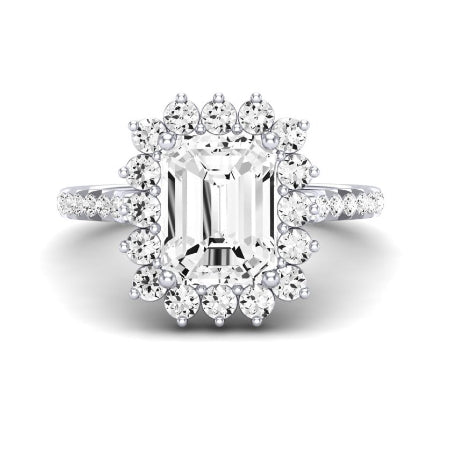 Gazania Diamond Matching Band Only (does Not Include Engagement Ring) For Ring With Emerald Center whitegold