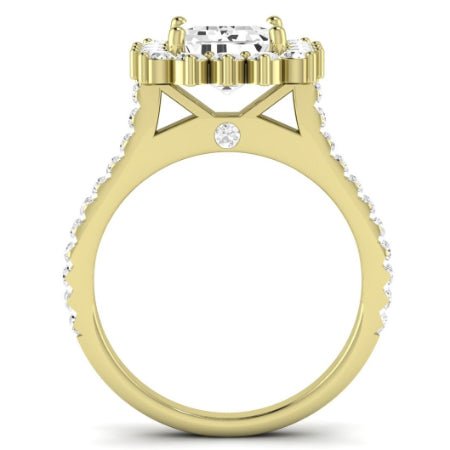 Gazania Diamond Matching Band Only (does Not Include Engagement Ring) For Ring With Emerald Center yellowgold