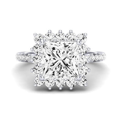 Gazania Diamond Matching Band Only (does Not Include Engagement Ring) For Ring With Princess Center whitegold