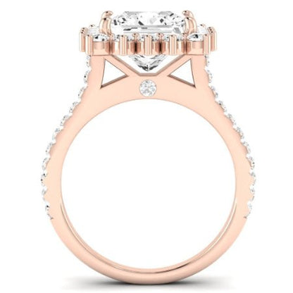Gazania Diamond Matching Band Only (does Not Include Engagement Ring) For Ring With Princess Center rosegold