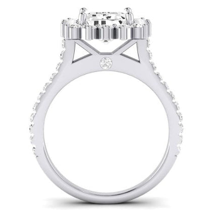 Gazania Emerald Moissanite Bridal Set whitegold