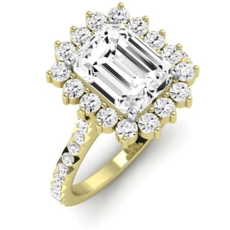 Gazania Emerald Moissanite Bridal Set yellowgold