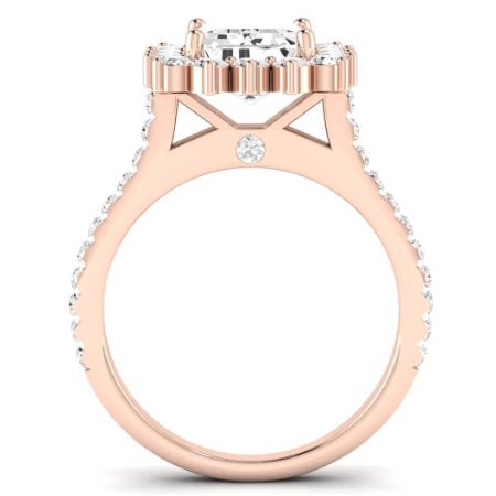 Gazania Emerald Moissanite Bridal Set rosegold