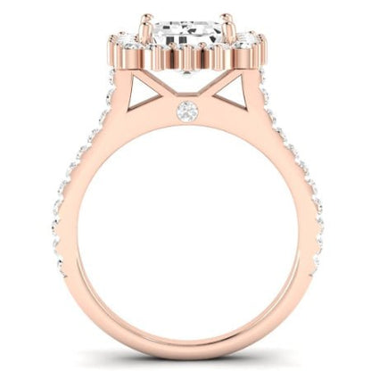 Gazania Emerald Moissanite Bridal Set rosegold