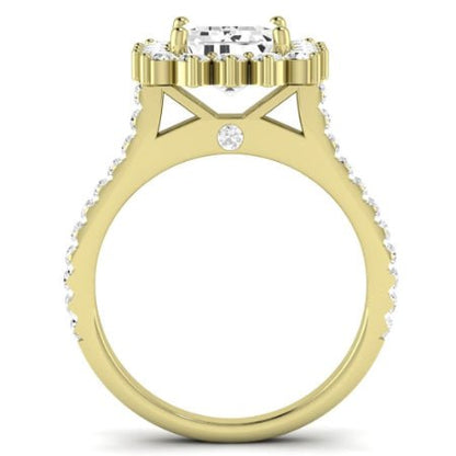 Gazania Emerald Moissanite Bridal Set yellowgold