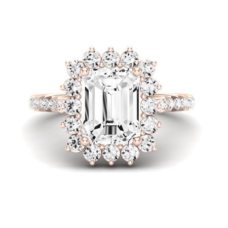 Gazania Emerald Moissanite Bridal Set rosegold