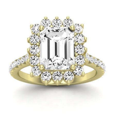 Gazania Emerald Moissanite Bridal Set yellowgold