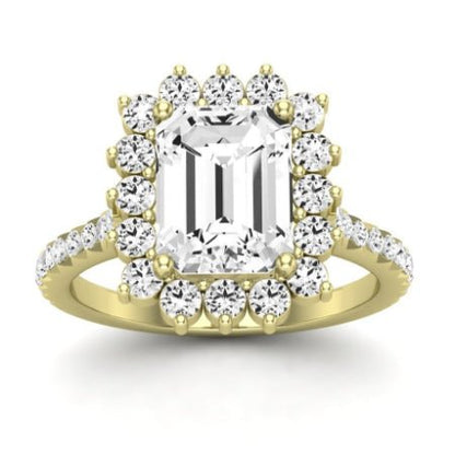 Gazania Emerald Moissanite Bridal Set yellowgold