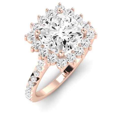 Gazania Diamond Matching Band Only (does Not Include Engagement Ring) For Ring With Cushion Center rosegold