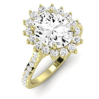 Gazania Moissanite Matching Band Only (does Not Include Engagement Ring) For Ring With Oval Center yellowgold