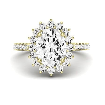 Gazania Moissanite Matching Band Only (does Not Include Engagement Ring) For Ring With Oval Center yellowgold