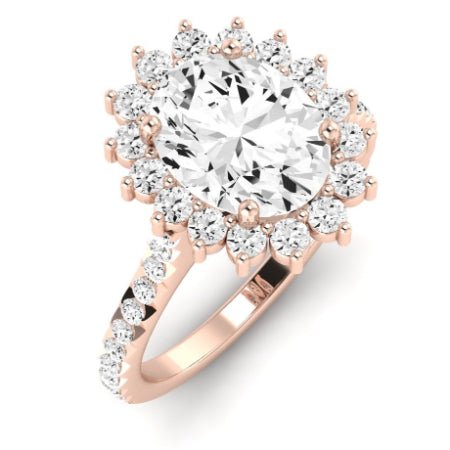 Gazania Moissanite Matching Band Only (does Not Include Engagement Ring) For Ring With Oval Center rosegold