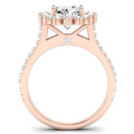 Gazania Moissanite Matching Band Only (does Not Include Engagement Ring) For Ring With Oval Center rosegold