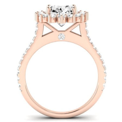 Gazania Moissanite Matching Band Only (does Not Include Engagement Ring) For Ring With Oval Center rosegold