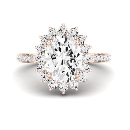 Gazania Moissanite Matching Band Only (does Not Include Engagement Ring) For Ring With Oval Center rosegold