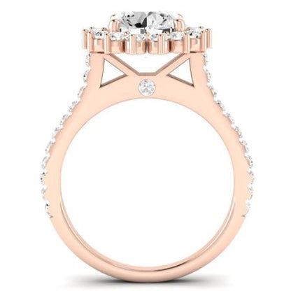 Gazania Moissanite Matching Band Only (does Not Include Engagement Ring) For Ring With Round Center rosegold