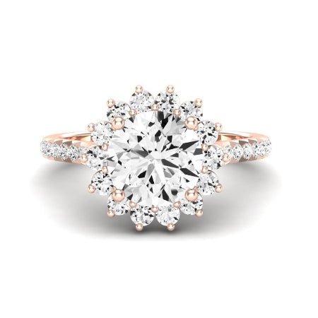 Gazania Moissanite Matching Band Only (does Not Include Engagement Ring) For Ring With Round Center rosegold