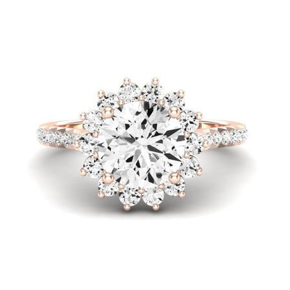 Gazania Moissanite Matching Band Only (does Not Include Engagement Ring) For Ring With Round Center rosegold