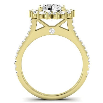 Gazania Moissanite Matching Band Only (does Not Include Engagement Ring) For Ring With Round Center yellowgold