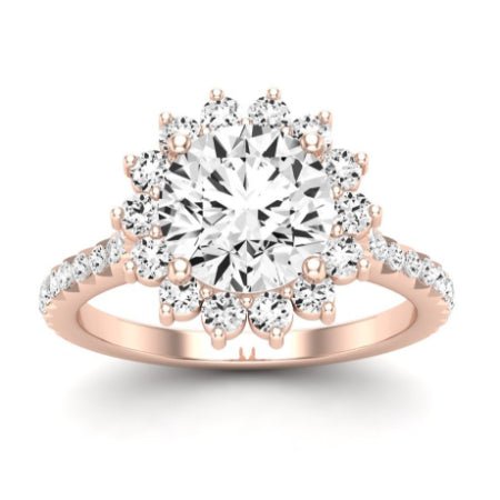 Gazania Moissanite Matching Band Only (does Not Include Engagement Ring) For Ring With Round Center rosegold