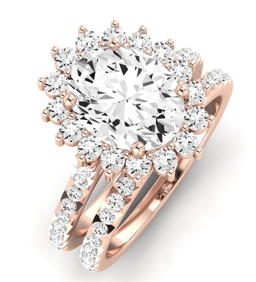 Gazania Oval Moissanite Bridal Set rosegold
