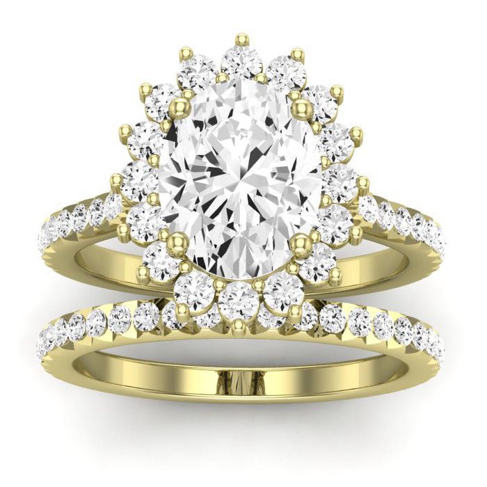 Gazania Oval Moissanite Bridal Set yellowgold