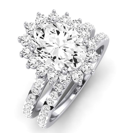 Gazania Oval Moissanite Bridal Set whitegold