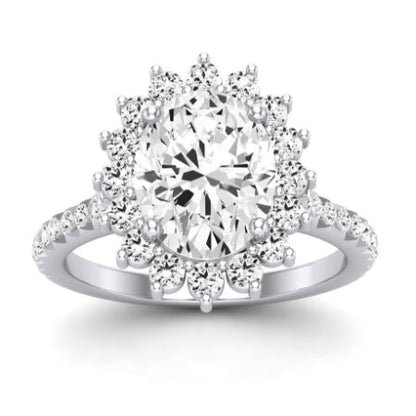 Gazania Oval Moissanite Bridal Set whitegold