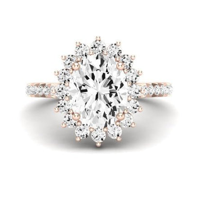 Gazania Oval Moissanite Bridal Set rosegold