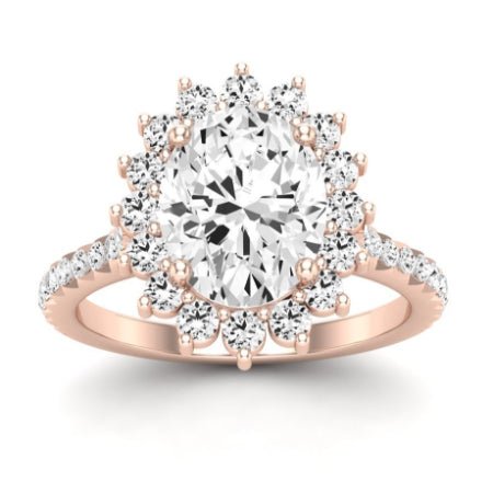 Gazania Oval Moissanite Bridal Set rosegold