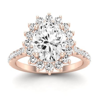 Gazania Oval Moissanite Bridal Set rosegold