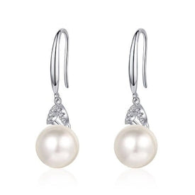 Gladys Moissanite & Pearl Earrings whitegold