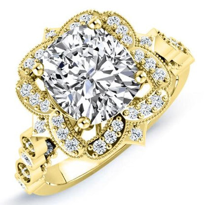 Hana Cushion Diamond Bridal Set (Lab Grown Igi Cert) yellowgold