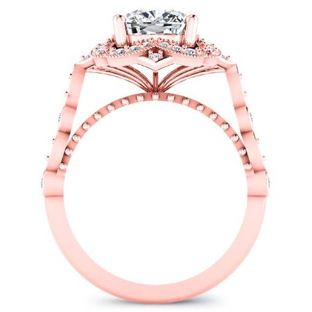 Hana Cushion Moissanite Bridal Set rosegold