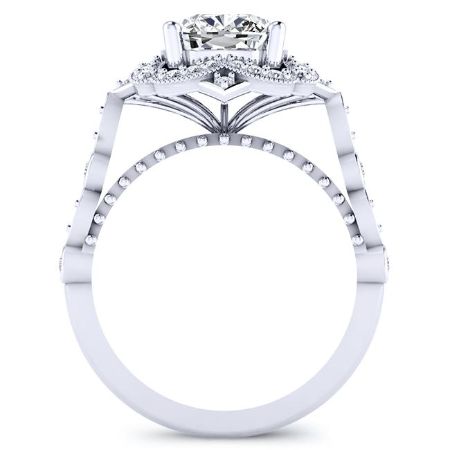 Hana Cushion Moissanite Bridal Set whitegold