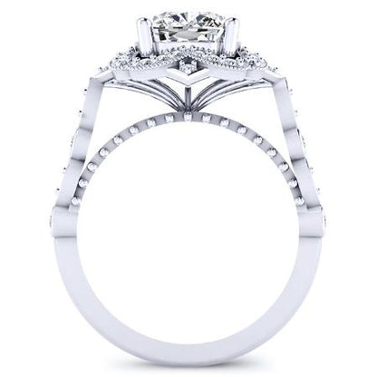 Hana Cushion Moissanite Bridal Set whitegold