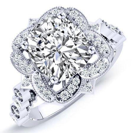 Hana Cushion Moissanite Bridal Set whitegold