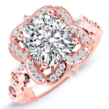 Hana Diamond Matching Band Only (engagement Ring Not Included) For Ring With Cushion Center rosegold