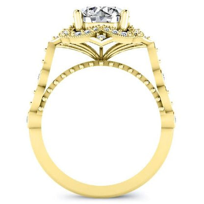 Hana Diamond Matching Band Only (engagement Ring Not Included) For Ring With Round Center yellowgold