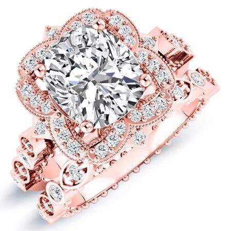 Hana Diamond Matching Band Only (engagement Ring Not Included) For Ring With Cushion Center rosegold