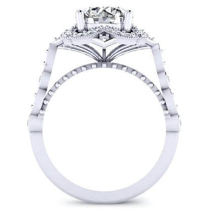 Hana Round Moissanite Bridal Set whitegold