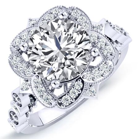Hana Round Moissanite Bridal Set whitegold